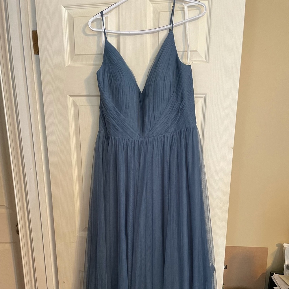 Revelry Penelope Tulle Dress Dusty Blue